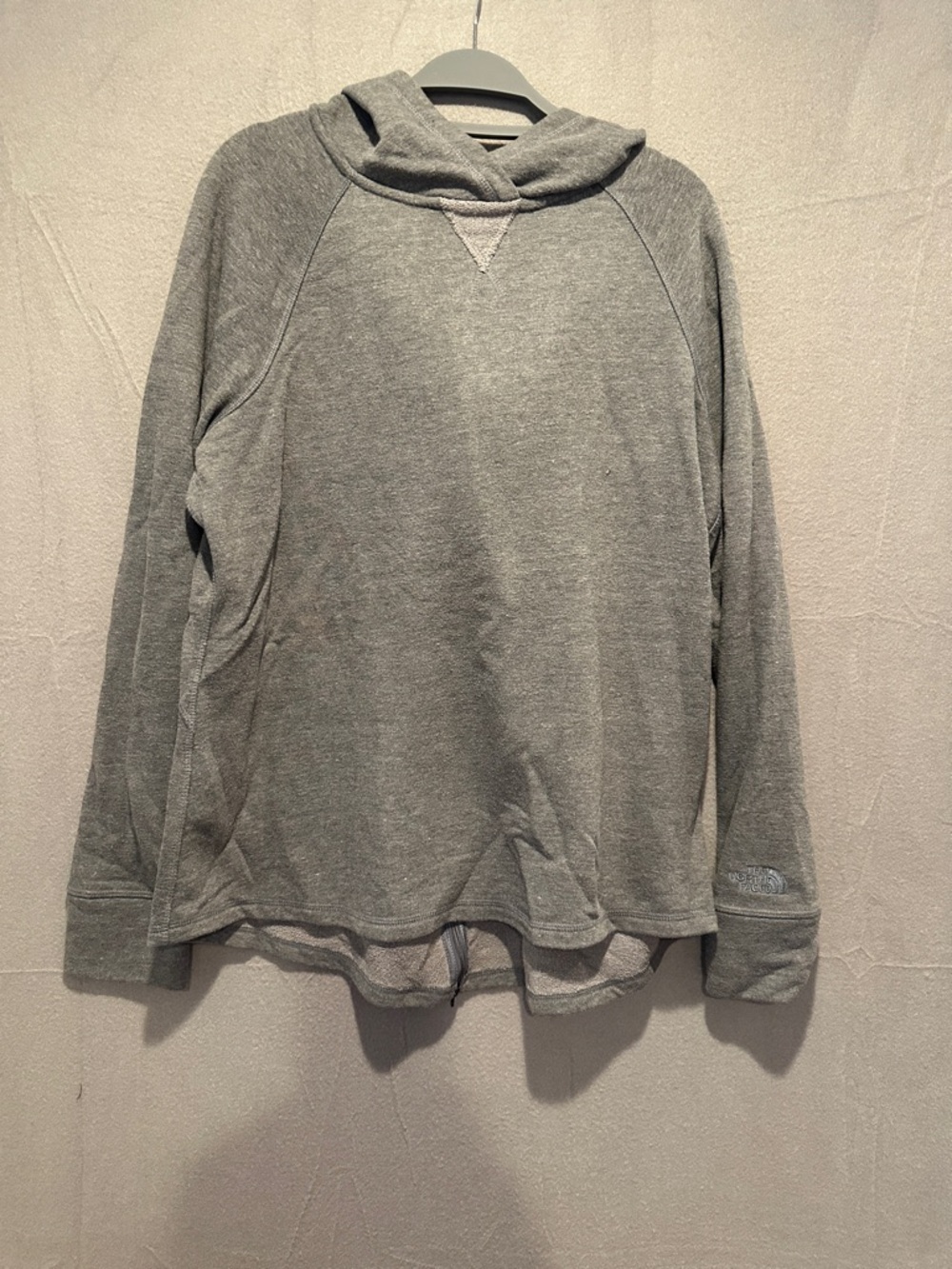 The North Face Grey Embroidered Logo Sleeve Sweatshirt
